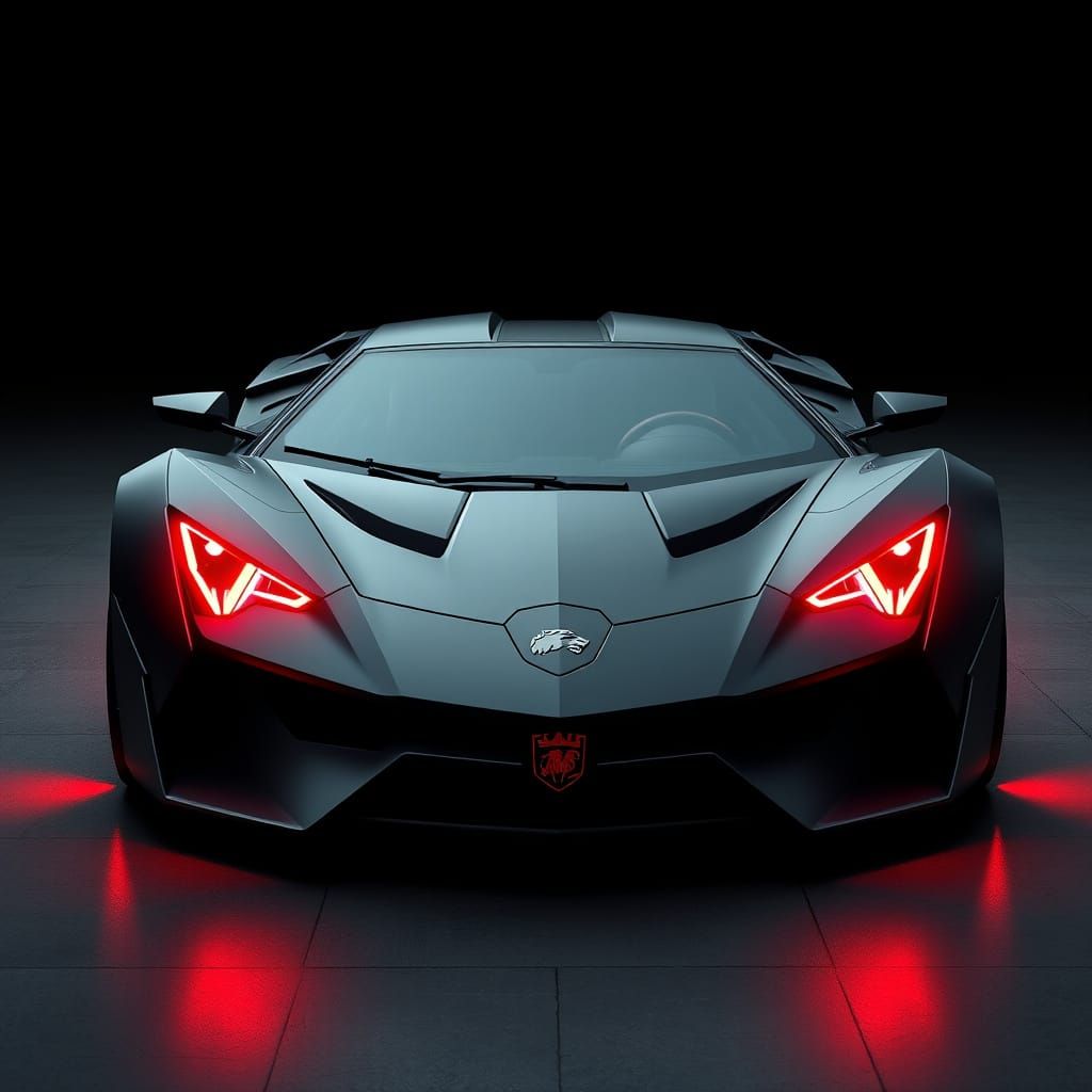 Futuristic Armored Luxury Car in Cyberpunk Style