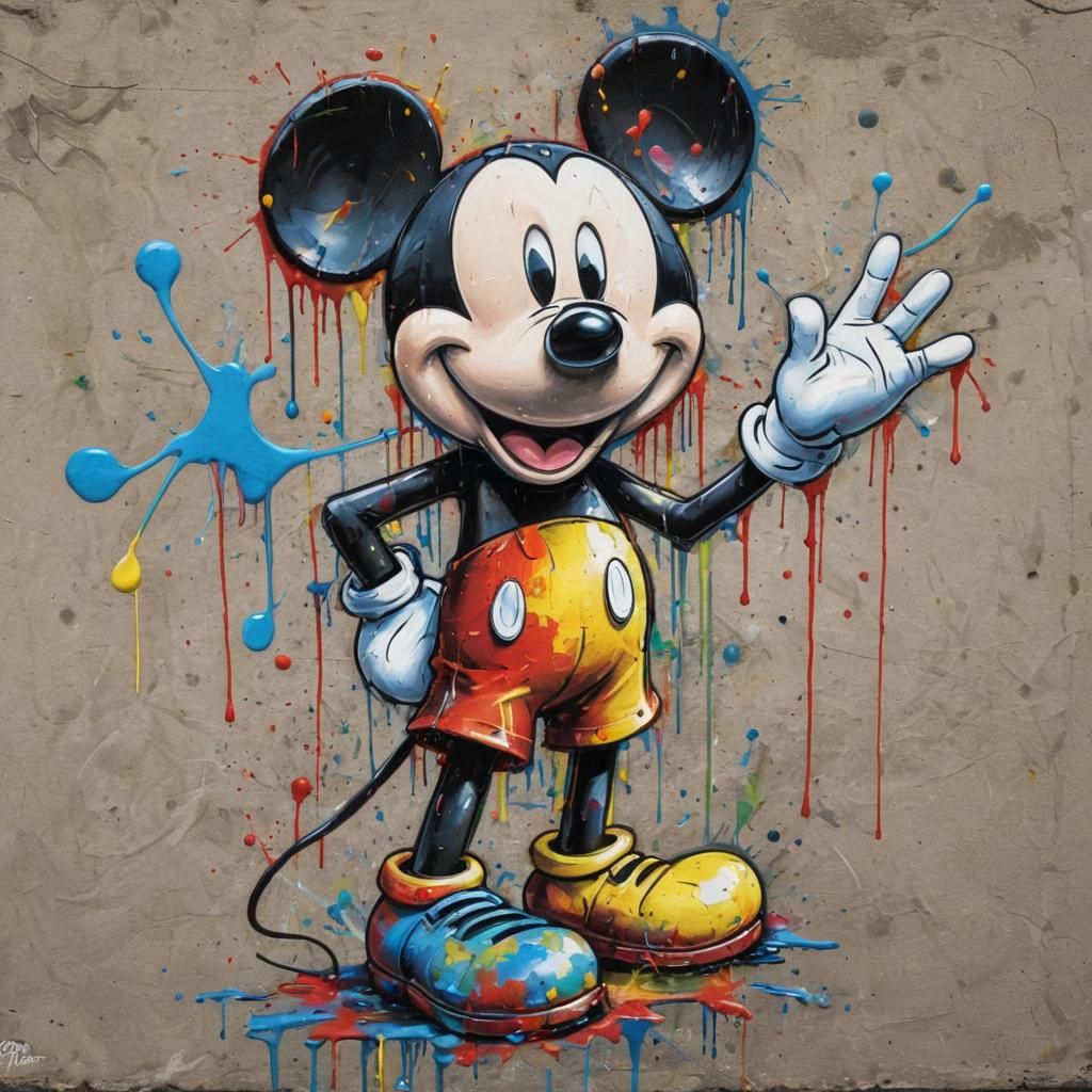 Mickey Mouse Graffiti Art in Splash Style