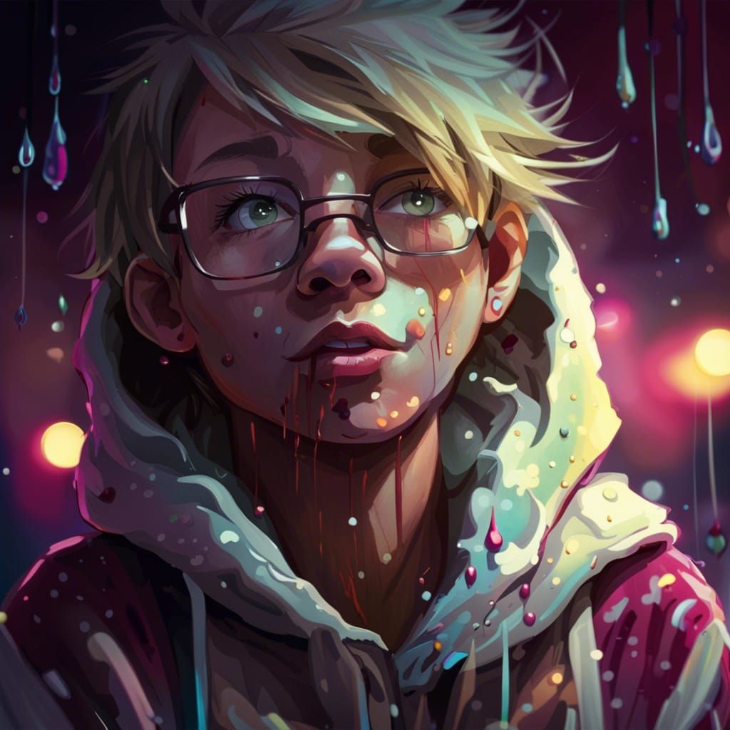 Teenager in Wine Glass: Realistic Vomiting Photo