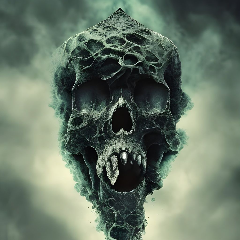 Moody Skull Island Graveyard Illustration