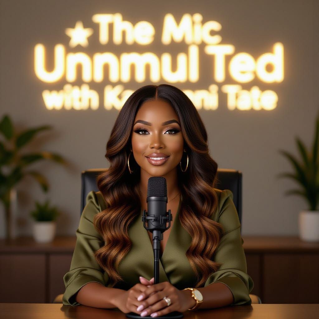 Kaelani Tate: Confident Woman Podcaster in Studio