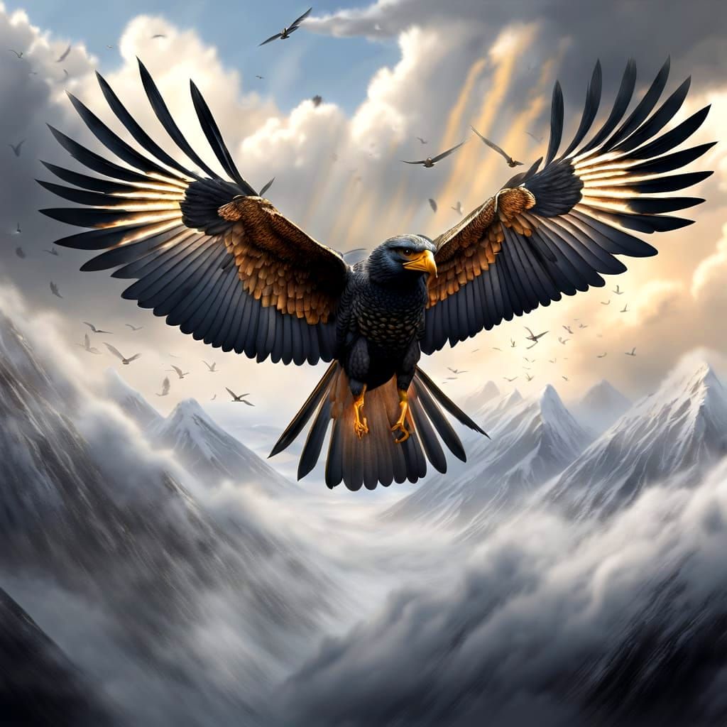 Massive Stormbird in Dramatic Sky - Photorealistic Digital P...