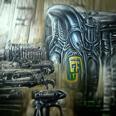 Fallout 3 Scene in Giger Style