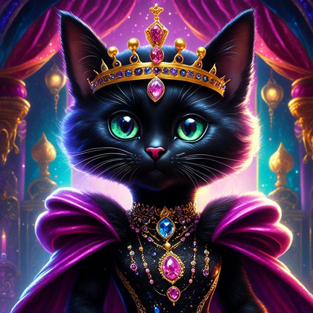 Evil Queen Black Cat in Digital Matte Painting