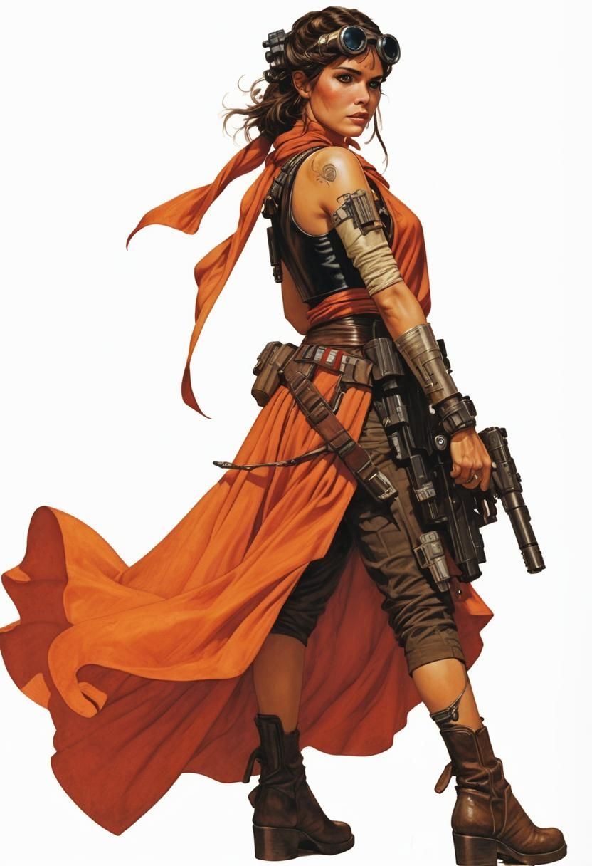 Star Wars Scoundrel with Blaster in Fantasy Style