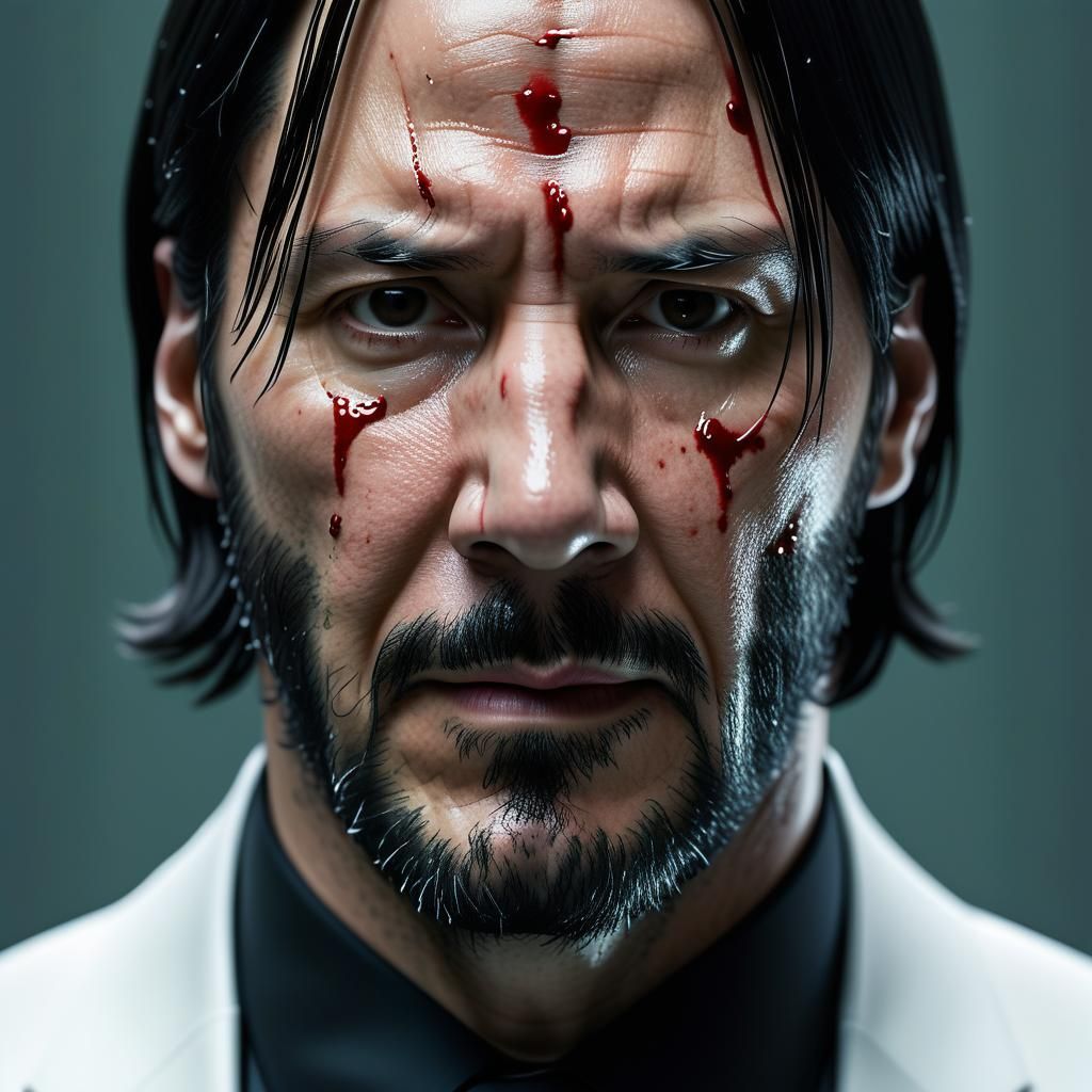 Funny John Wick with Exaggerated Features