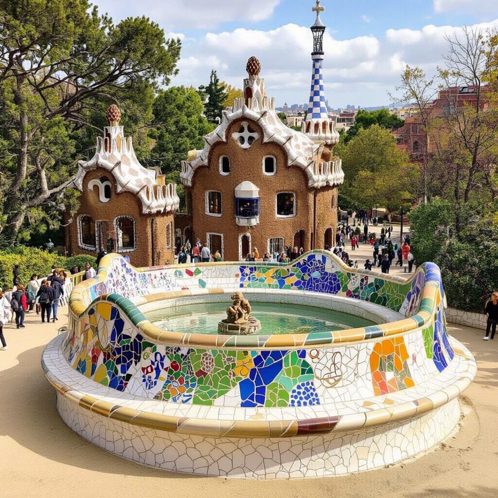 Barcelona Park Güell AI Art