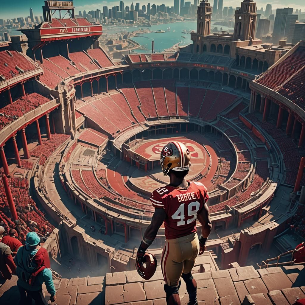 Fantasy 49ers Player in Ancient City