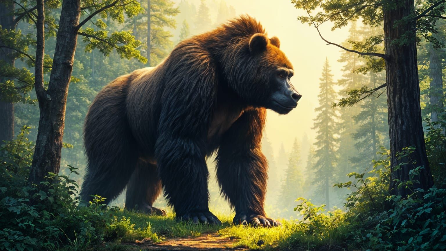 Gorilla Bear in a Jungle Wonderland