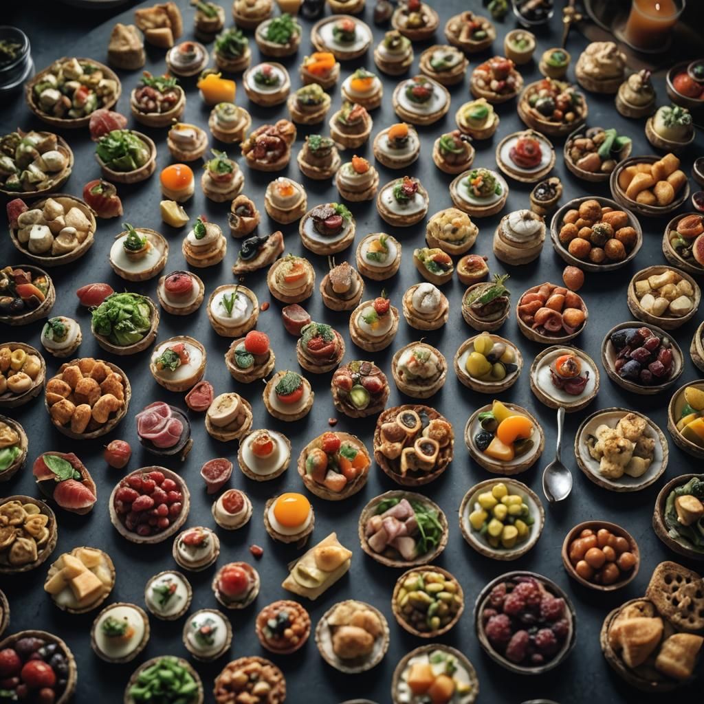 Hyperrealistic Haute Cuisine Amuse-Bouche in HDR