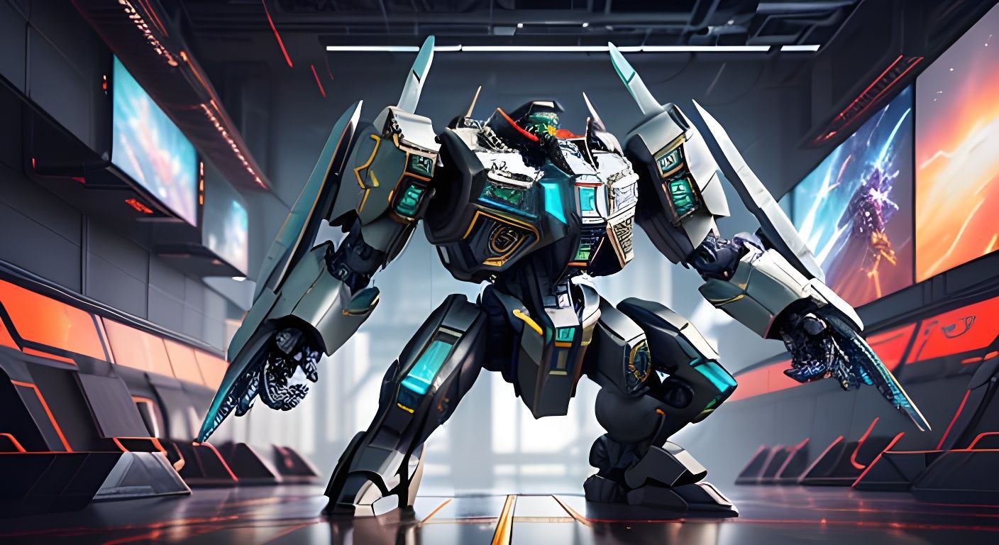 Epic Sci-Fi Mech Defender in Anime-Inspired 3D