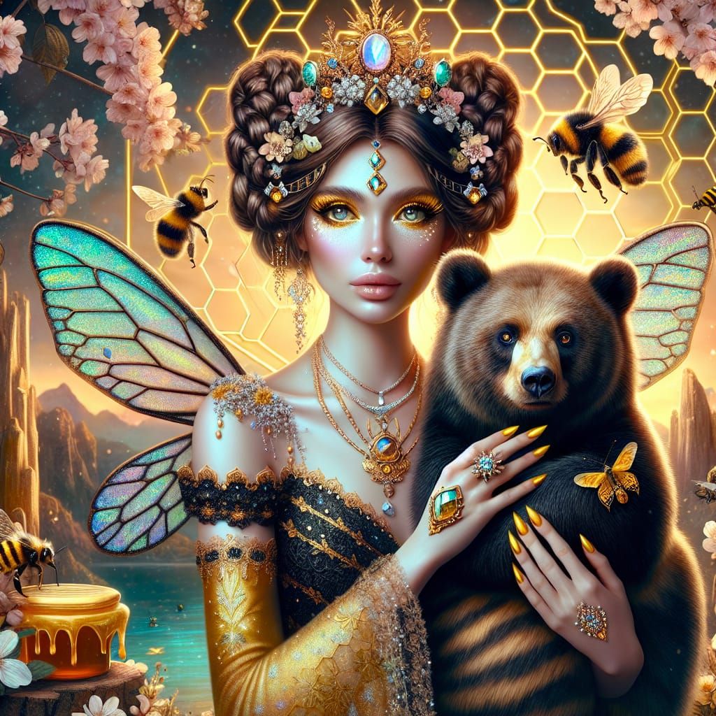 Queen Bee with her Honey Bear