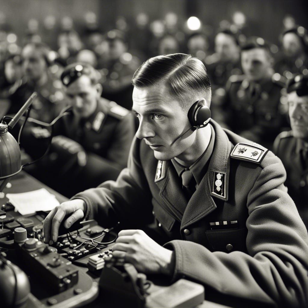 Wehrmacht Soldier Listens to Radio Broadcast