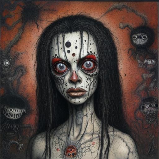 Nightmarish Creatures in Stephen Gammell Style