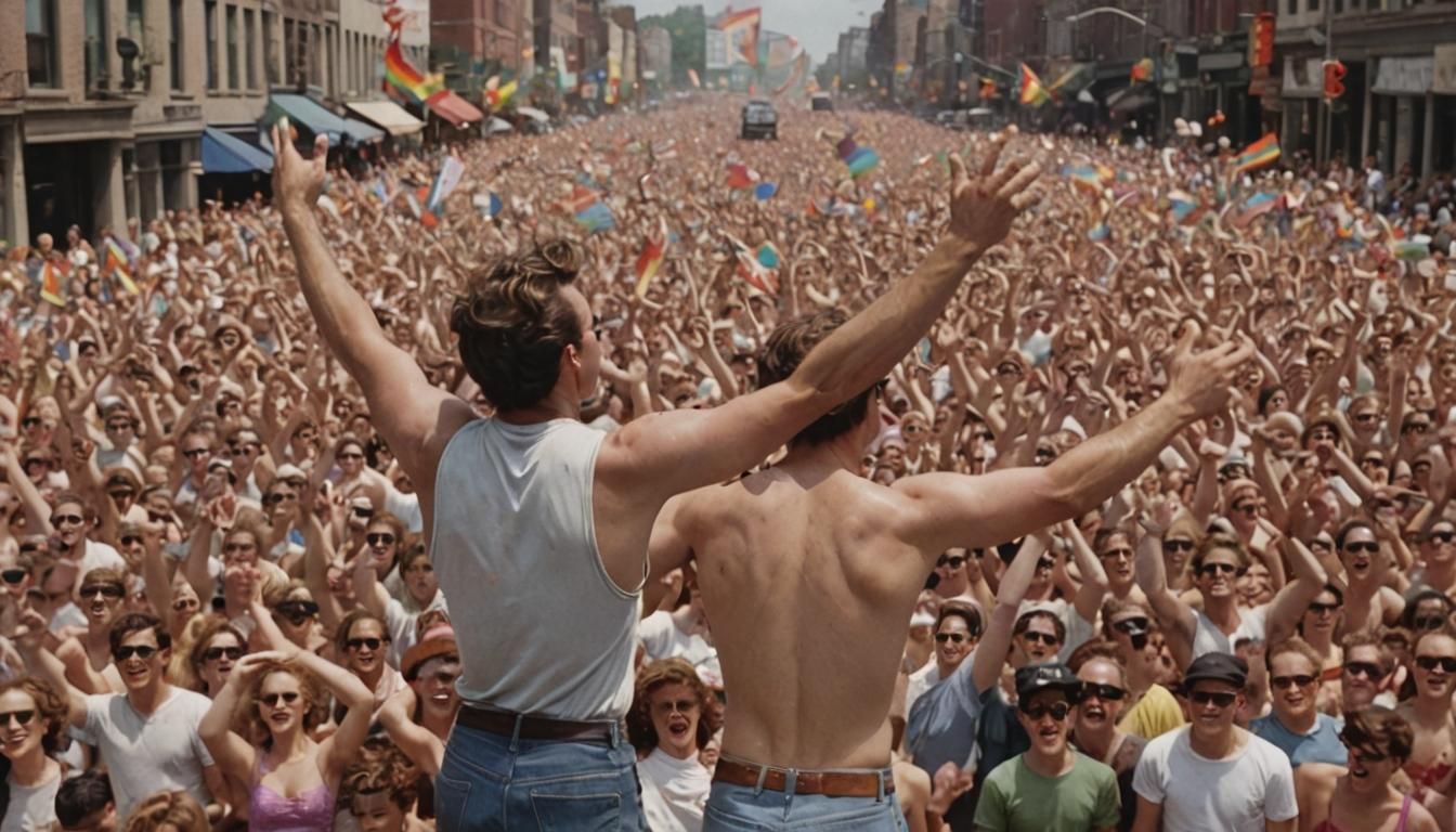 Pride Parade Celebration in Animated Style