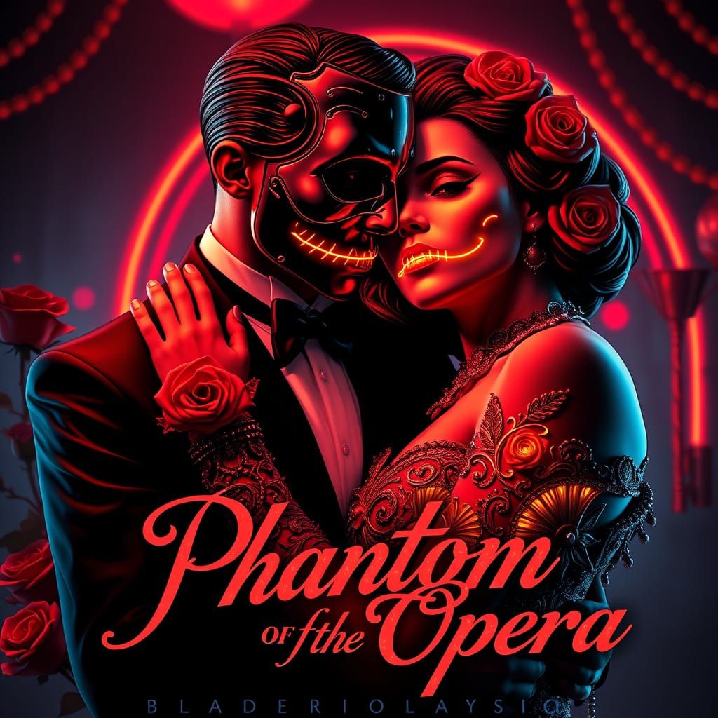 Phantom of the Opera: Futuristic Cyberpunk Movie Poster