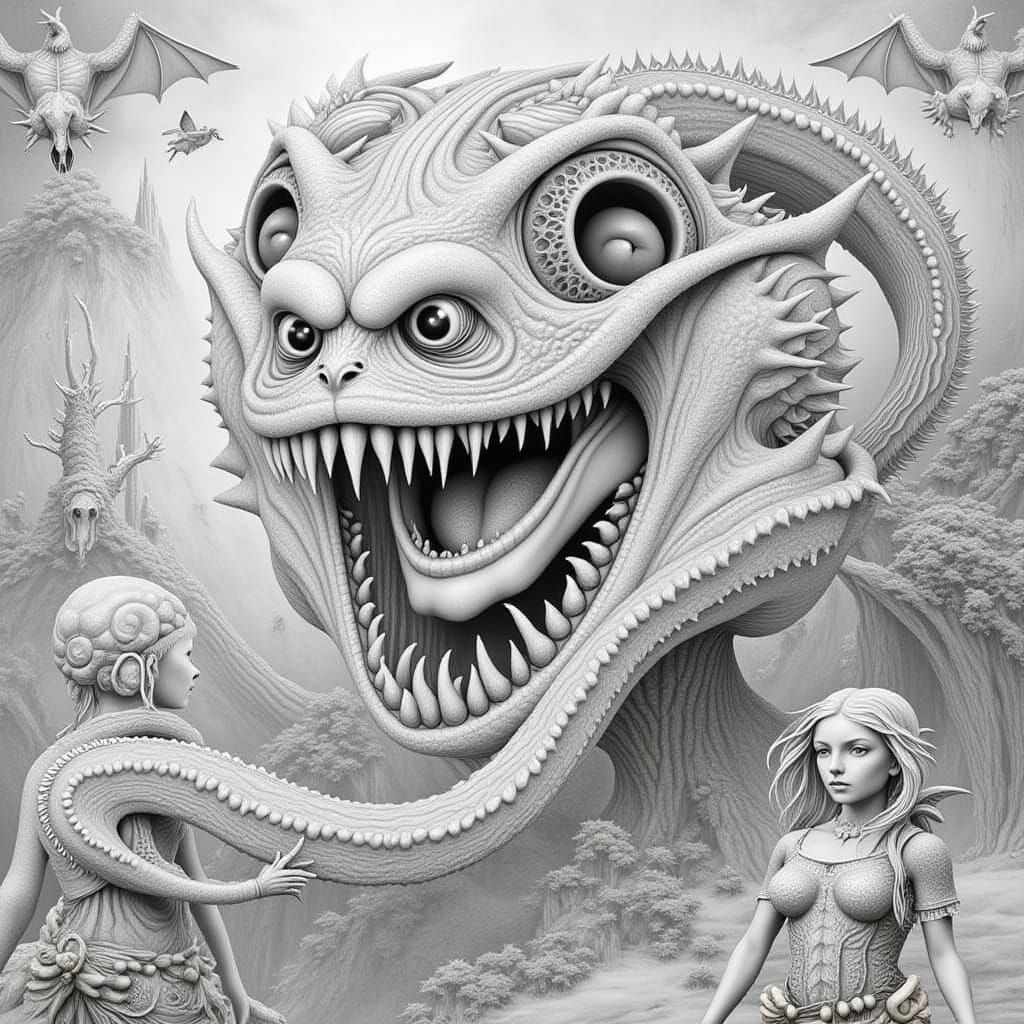 Vibrant Creatures in a Dystopian Landscape