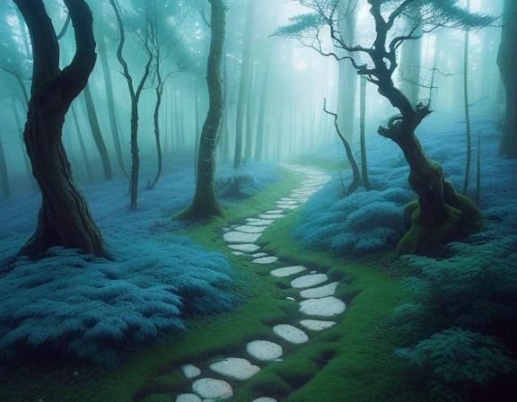 Magical Forest Trail Inspired by Dali and Miyazaki