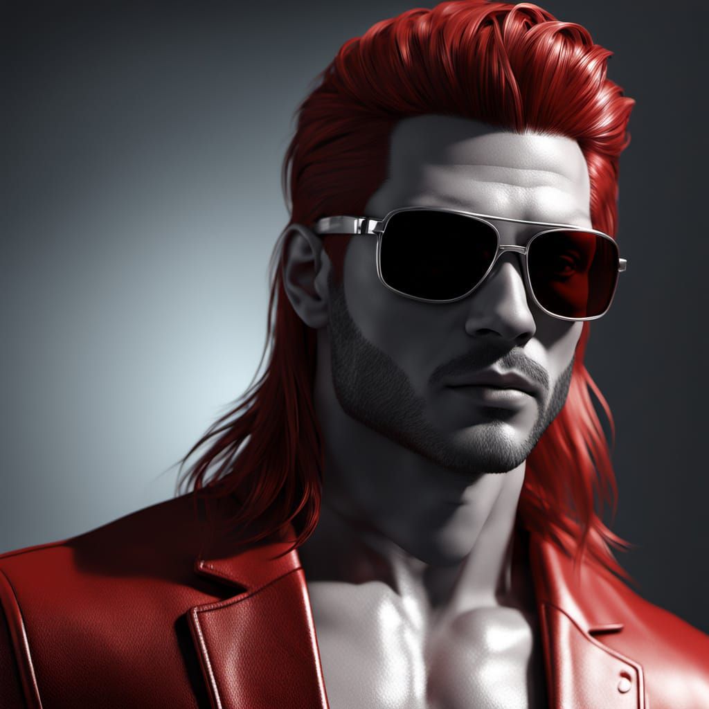 Cyberpunk Wrestler in Dark Arena