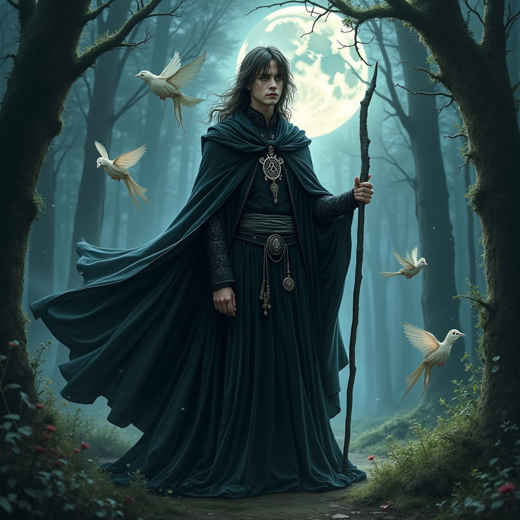 Harry Potter in Mystical Forest with Elves