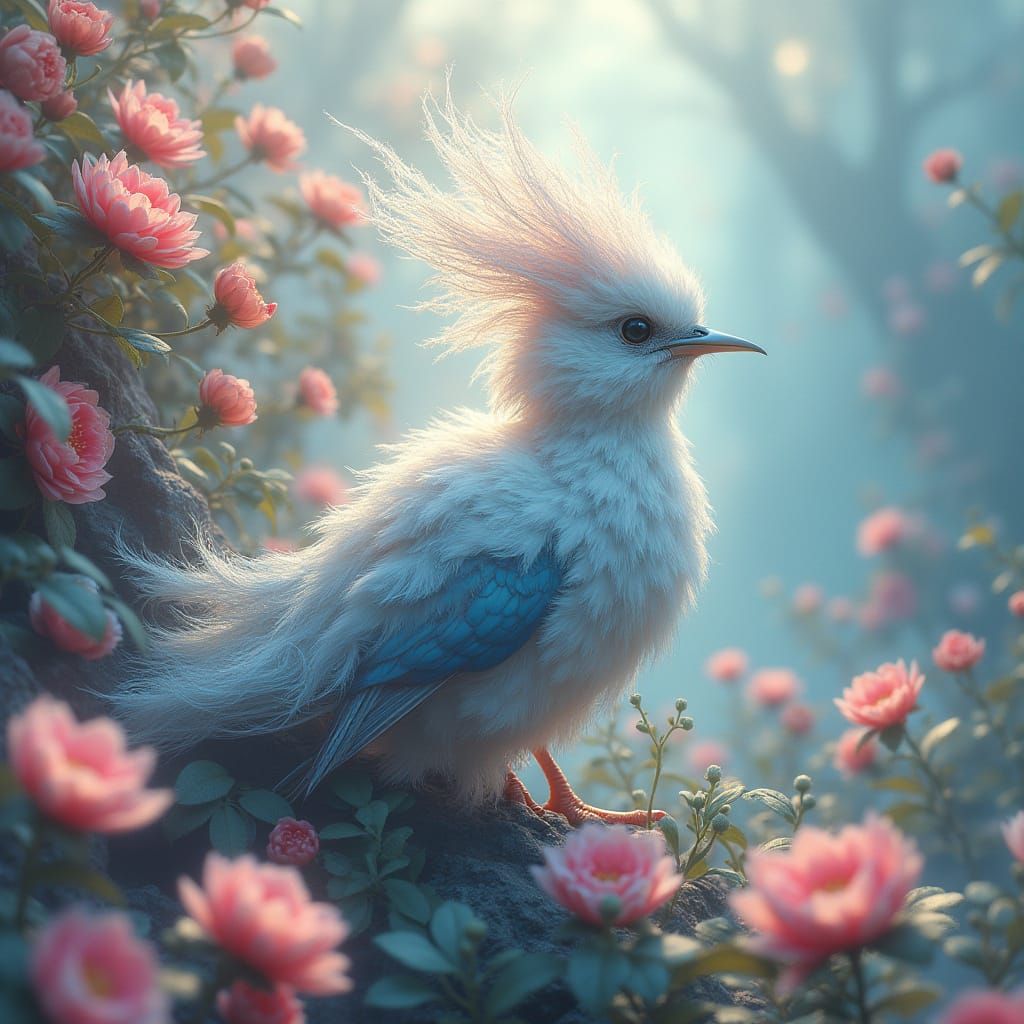 Ethereal Fantasy Bird in Oil Painting Style