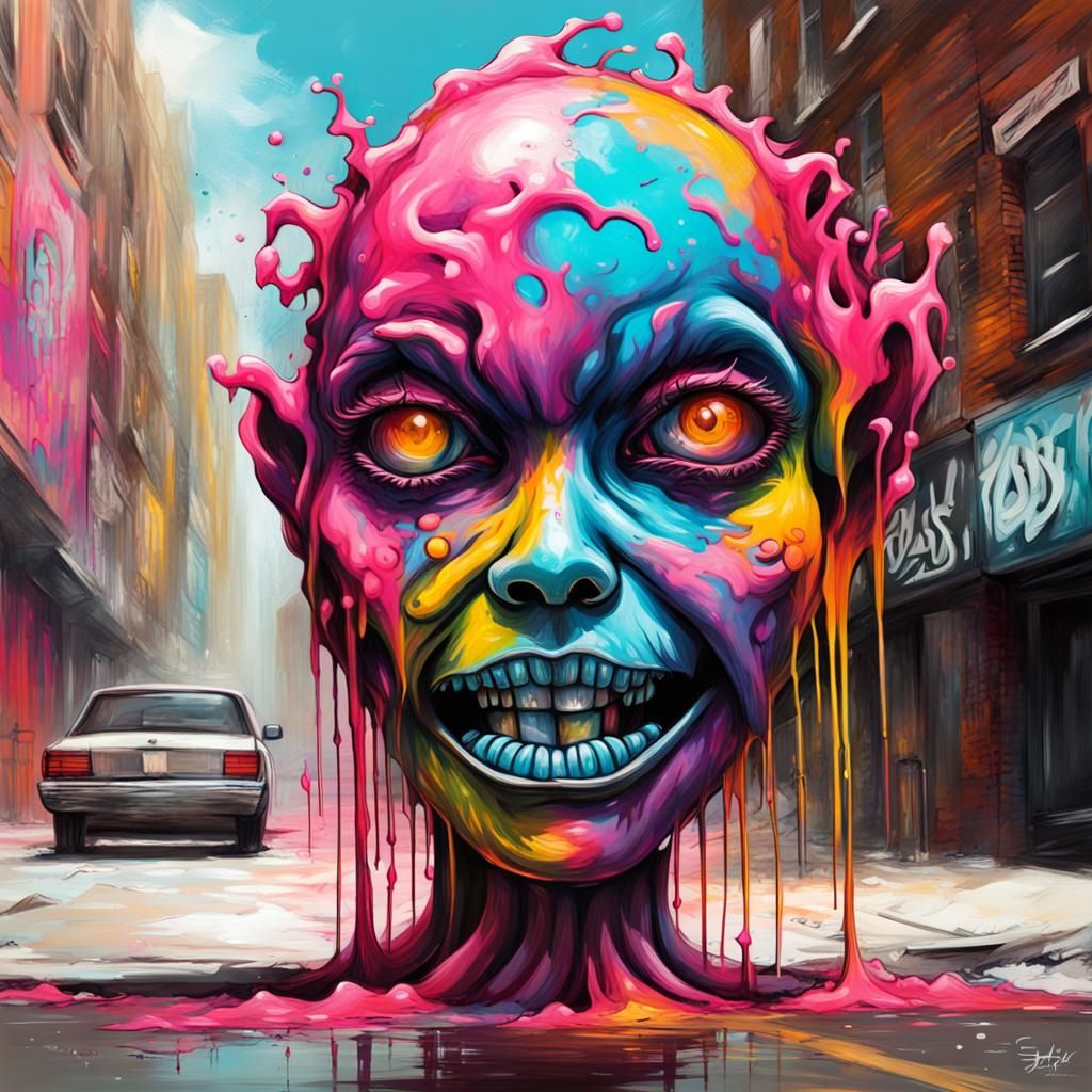 Siren Head in Graffiti Street Art