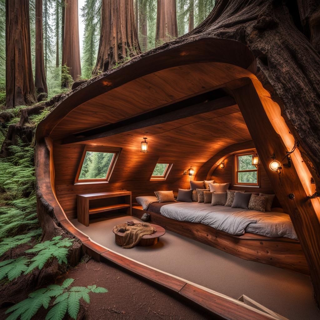 Cozy Redwood Tree Home in Pacific Northwest