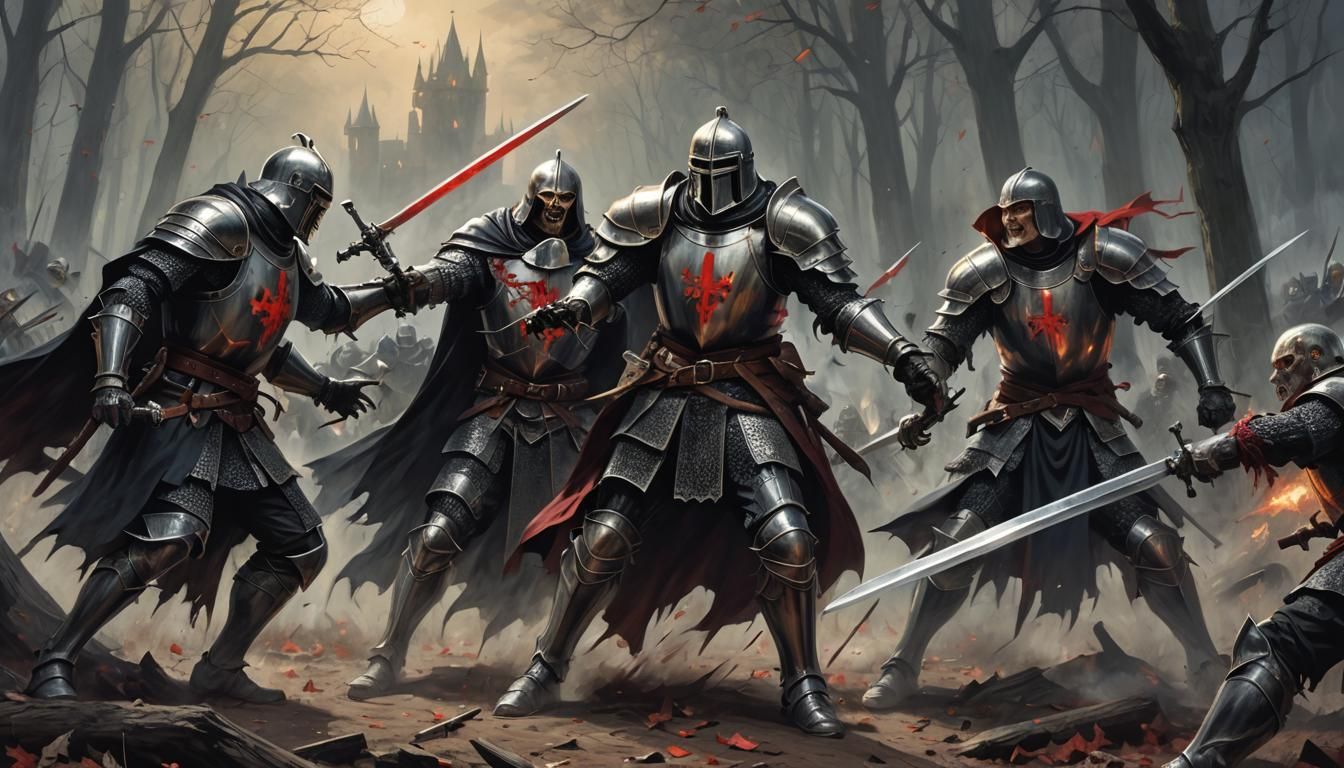 Knights Battle Vampire in Sinister Style