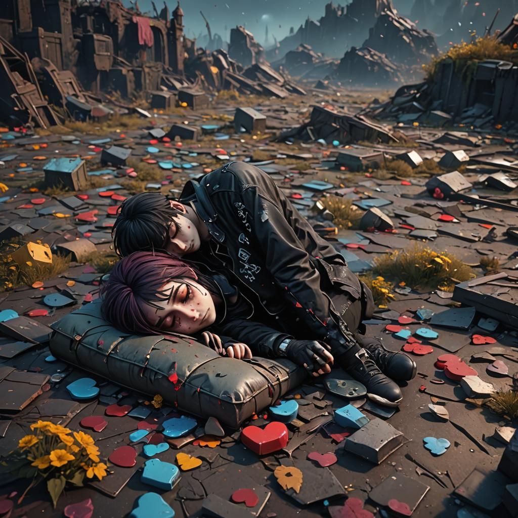 Melancholic Sleep Token Farewell in Detailed Matte Painting