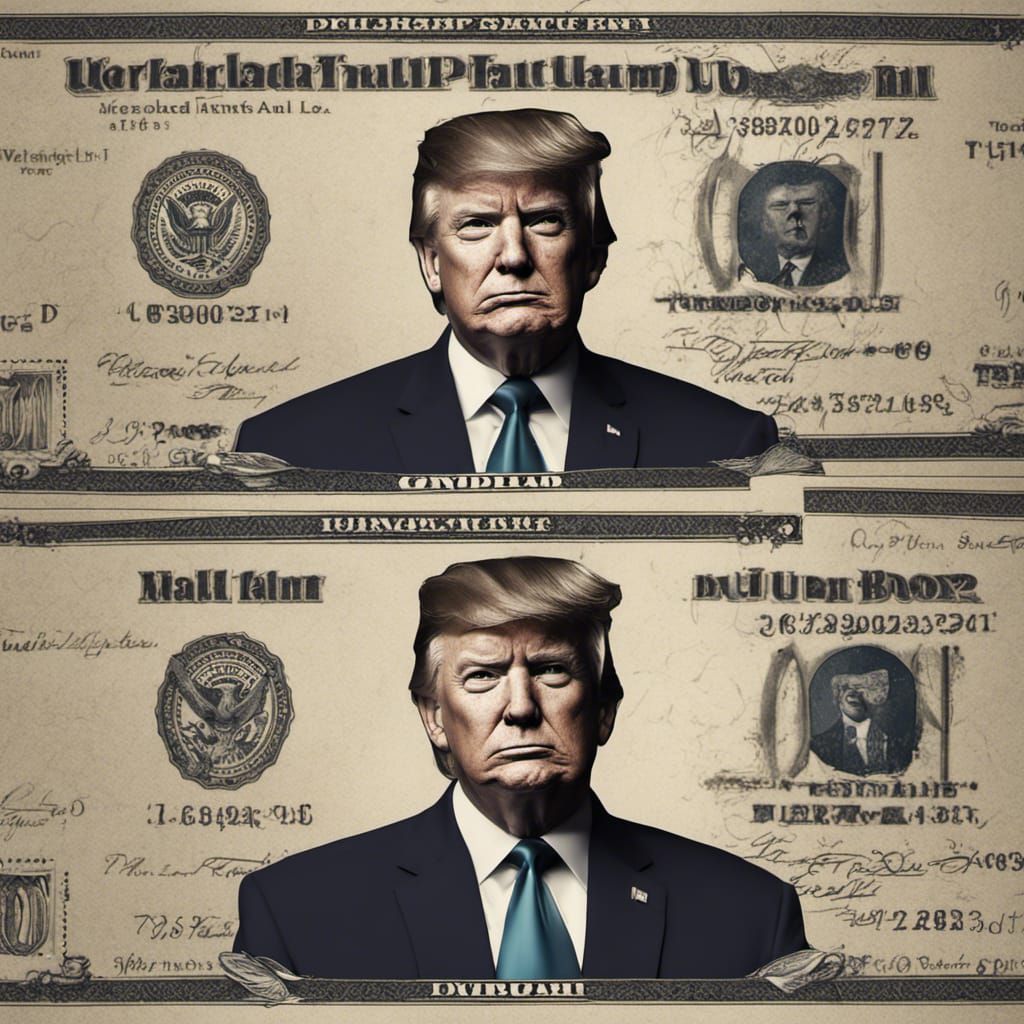 Trump Mugshot Dollar Bill: Fantasy Concept Art