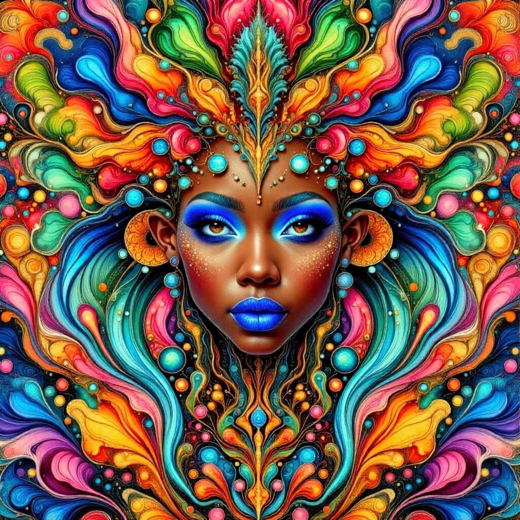 Hyperrealistic Portrait of Nigerian Woman in Futuristic Armo...