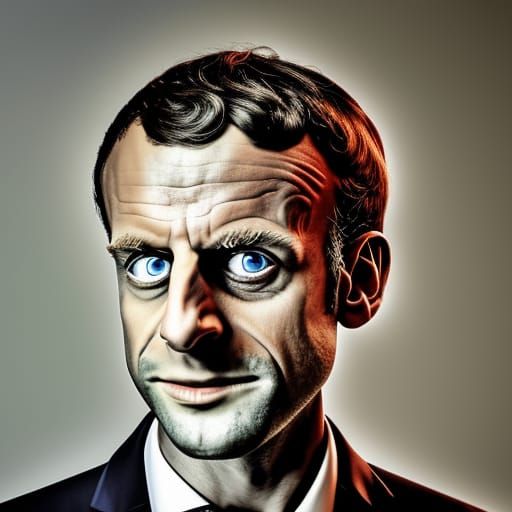 Macron as Gollum: Detailed Photo in Natural Light