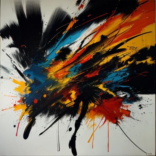 Abstract Expressionist Figure in Swirling Colors