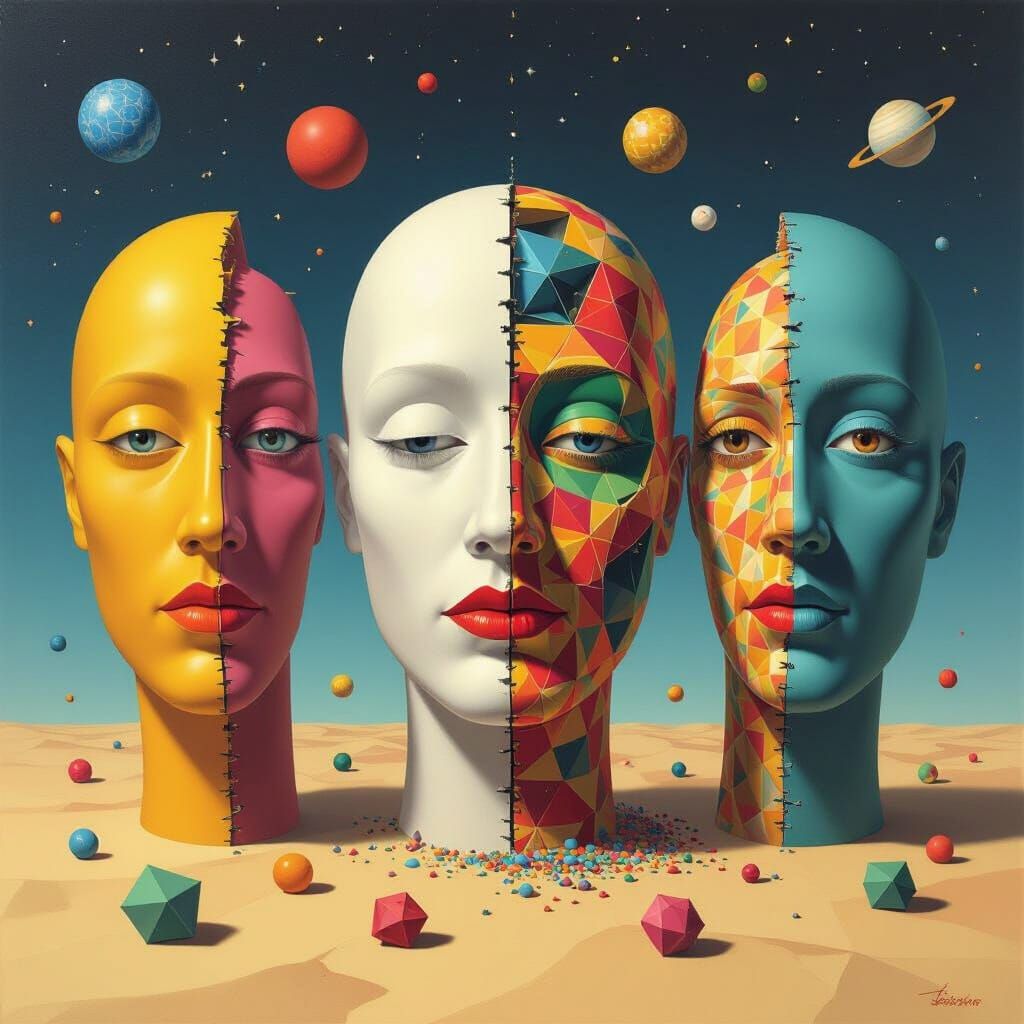 Surreal Objects Transform in Cosmic Digital Art