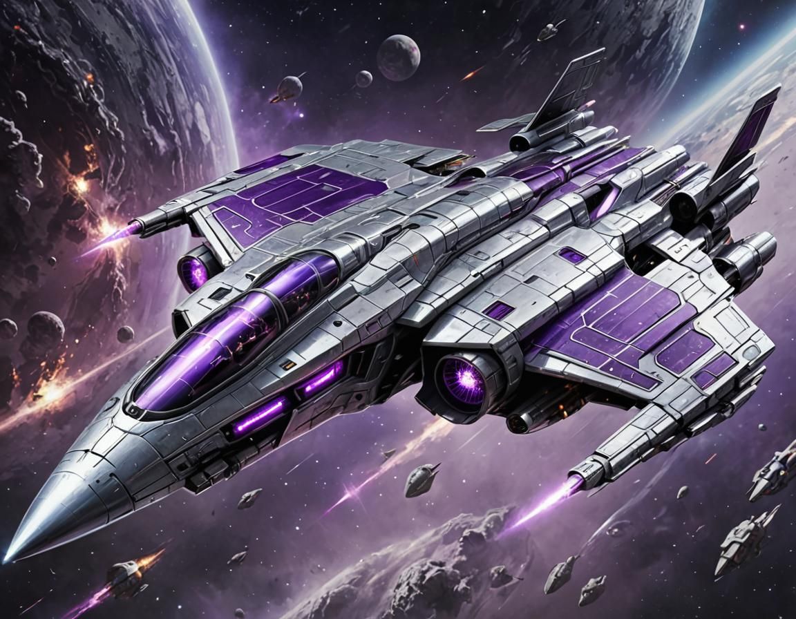 Sleek Futuristic Space Fighter in Digital Art Style