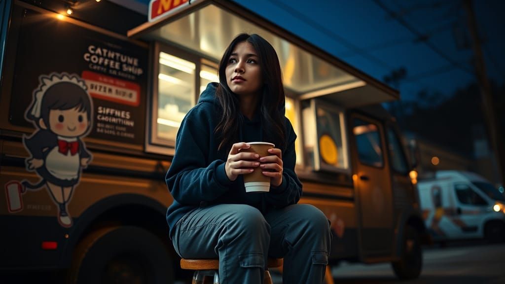 Young Woman Contemplates Life Under Cinematic Lighting