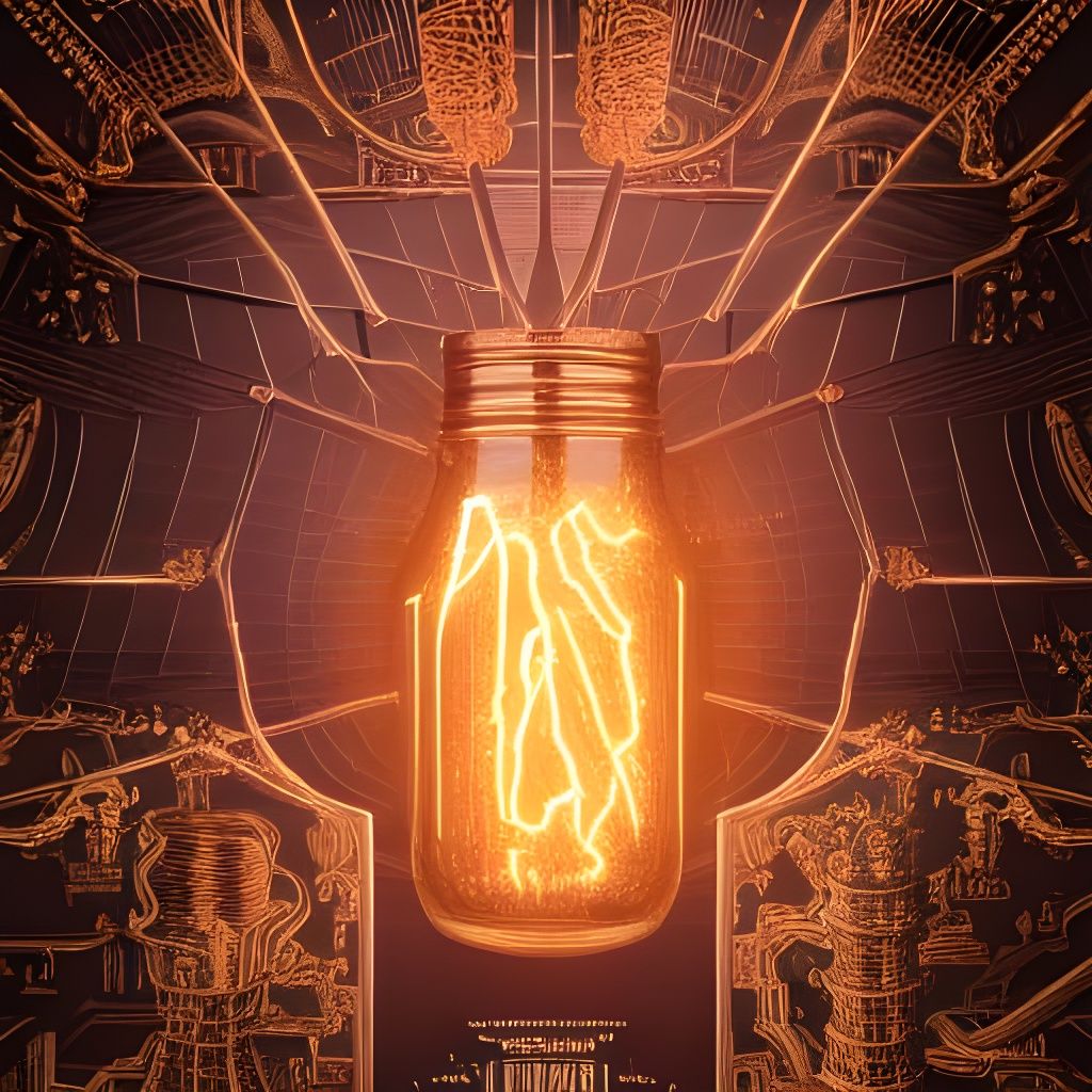 Electricity in a Jar: Hyperrealistic Digital Art