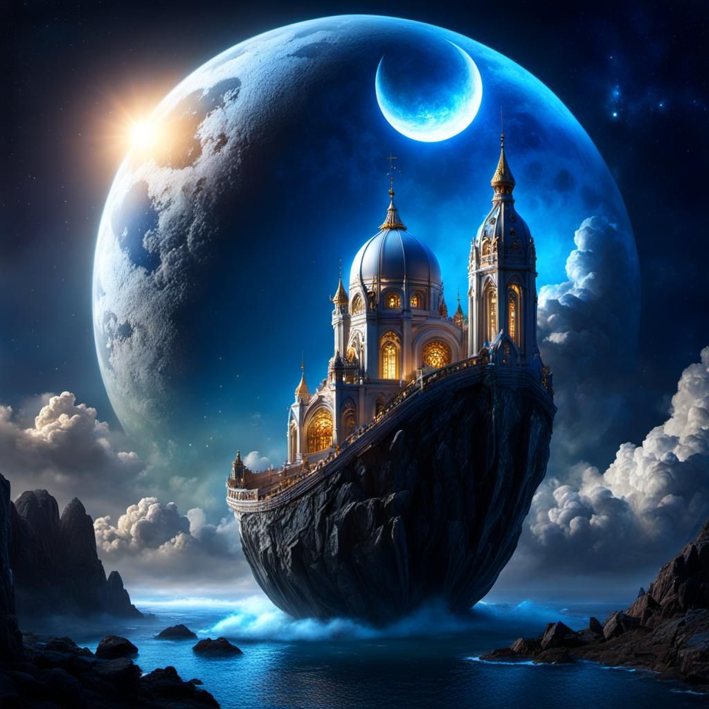 Full Moon Fairy in Glass Jar, 3D Render