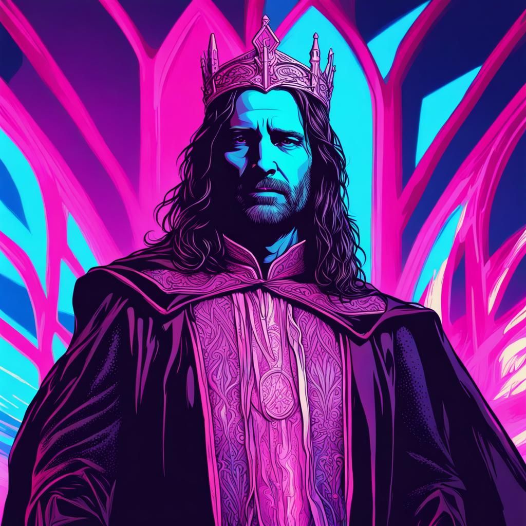 Aragorn's Crowning: Synthwave High King of Gondor