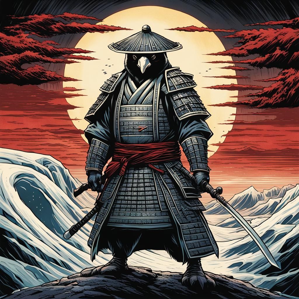 Penguin samurai