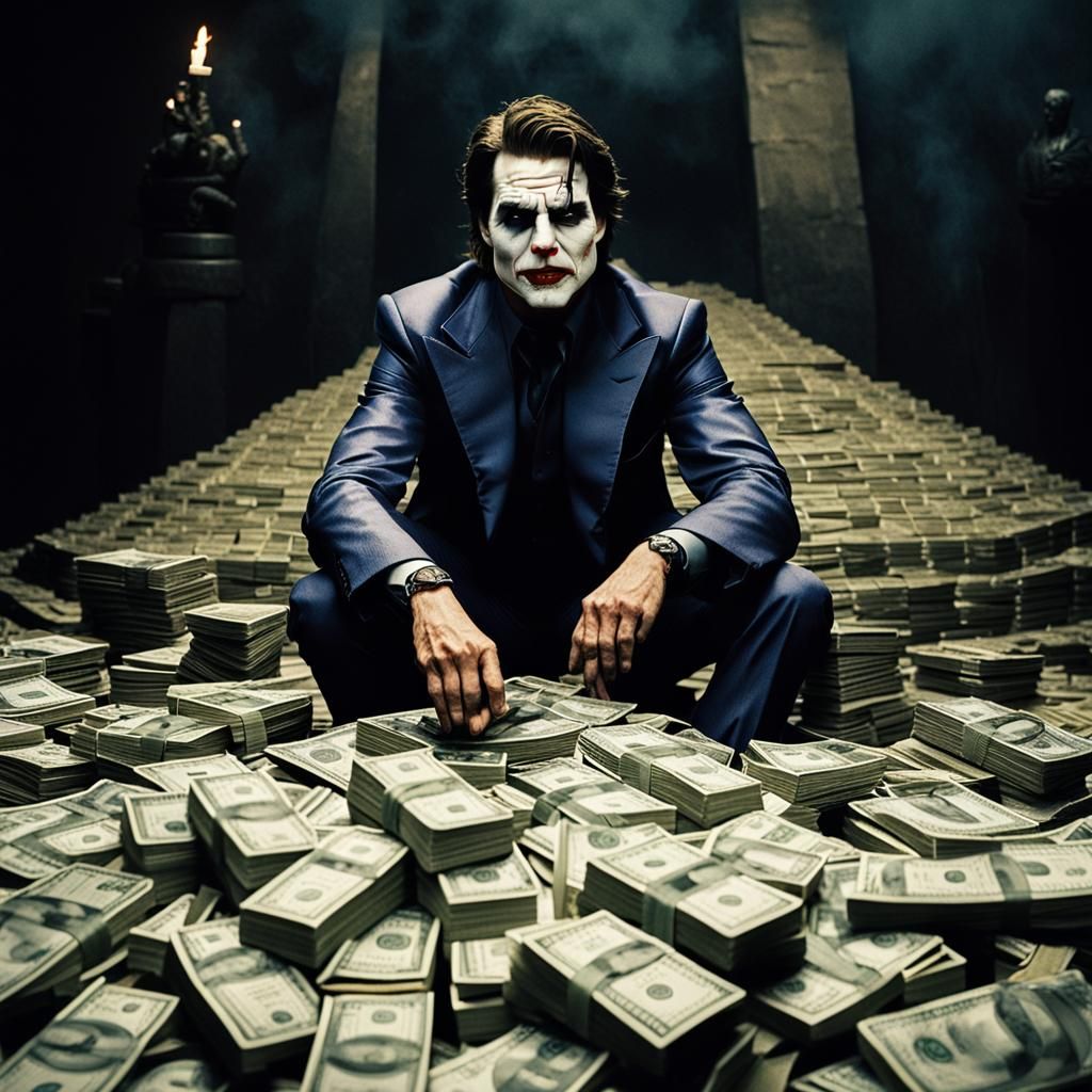 Sinister Joker Smirks in Dark Cinematic Portrait