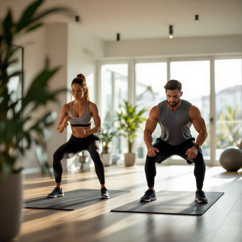 Dynamic Modern Home Workout Scene
