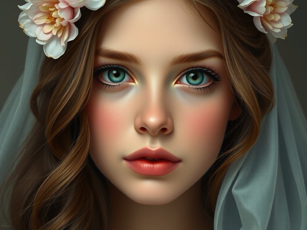Delicate Digital Portrait in Whimsical Style