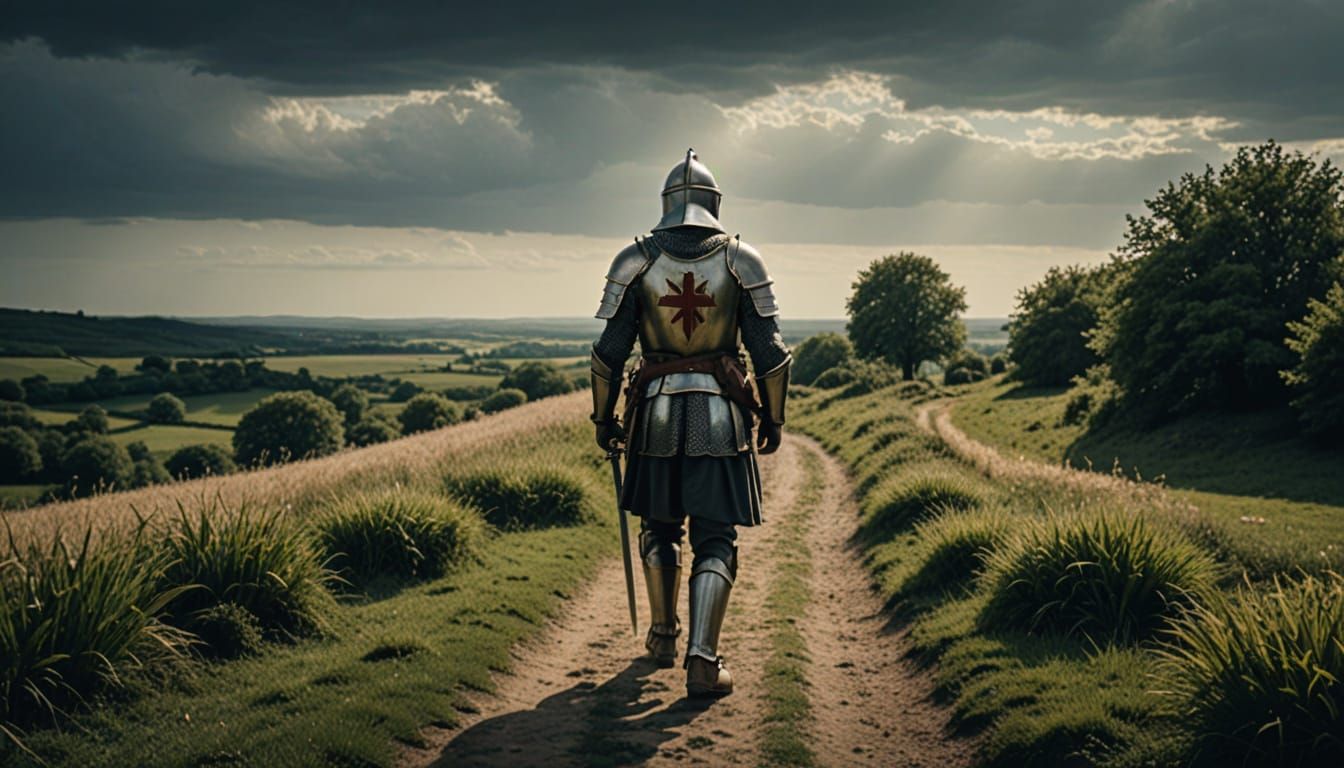 Medieval Knight in a Golden Light