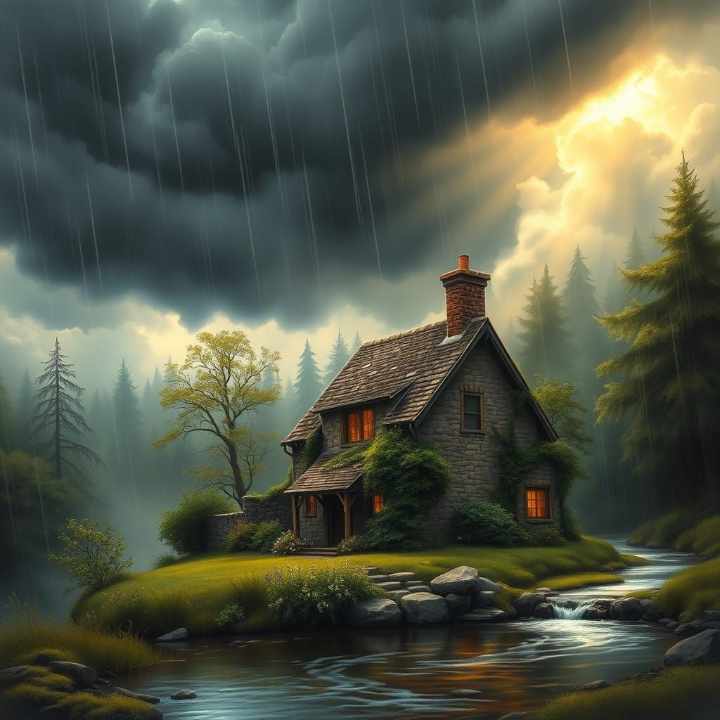 Cozy Cottage in Whimsical Wooded Landscape