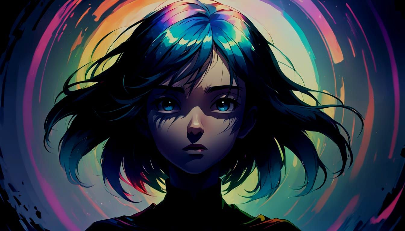 Surreal Woman in Digital Dissolution