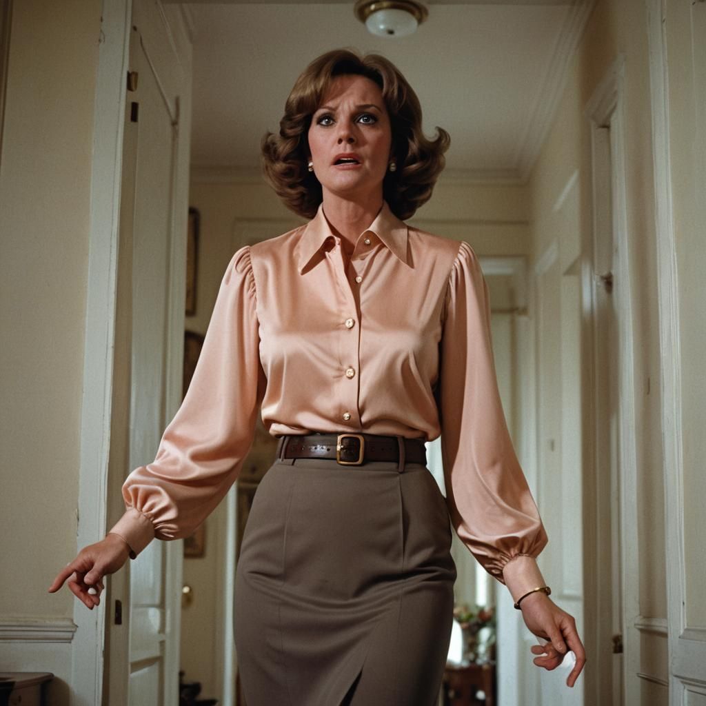 1970s Woman in Doorway, Professional Color Portrait