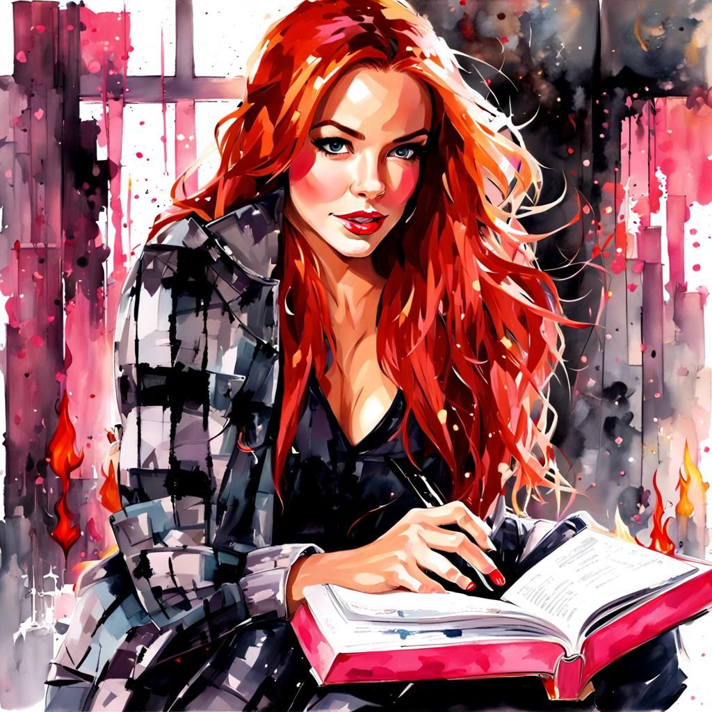 Lindsay Lohan's Fiery 'Burn Book' in Watercolor
