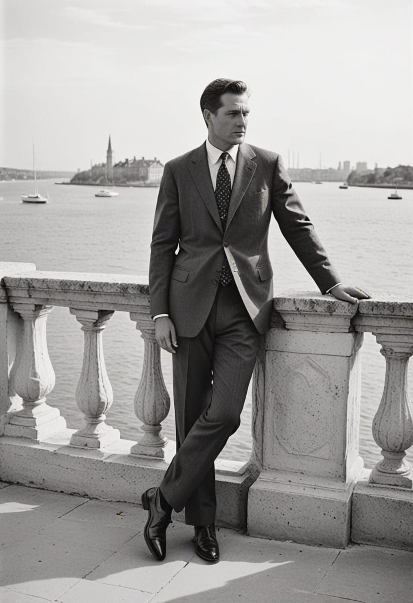 Classic Portrait in Film Noir Style