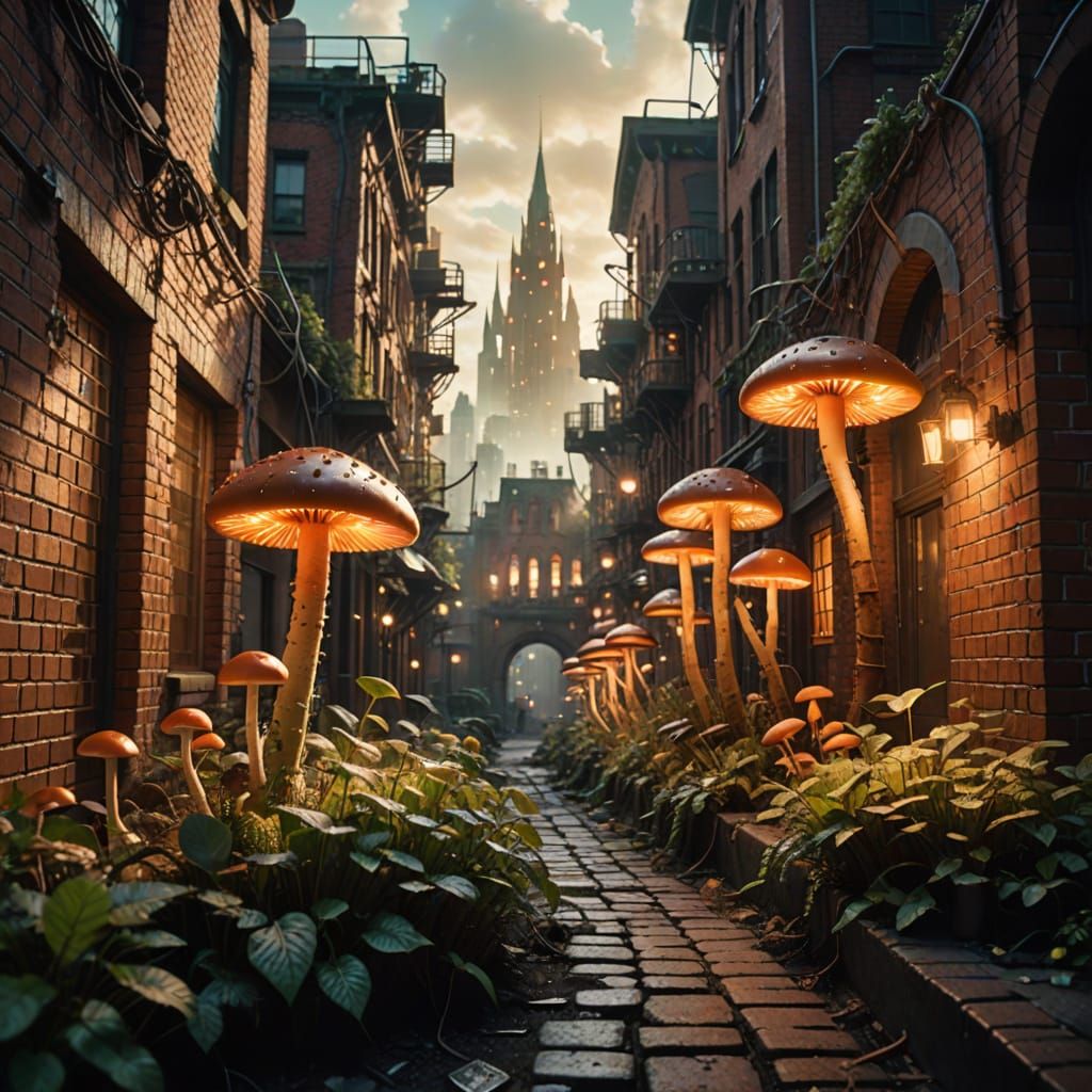 Fantasy Cities Emerge from Weathered Bricks in Cinematic Fil...